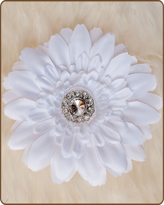 White Flower Hair Clip White Daisy Hair Clip Bridal