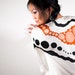 Short White Silk Dress - Caftan - Kaftan - Burnt Orange or Rust and Black on White - Plus Size Tunic - Loose Top - Loose Dress - Oversized