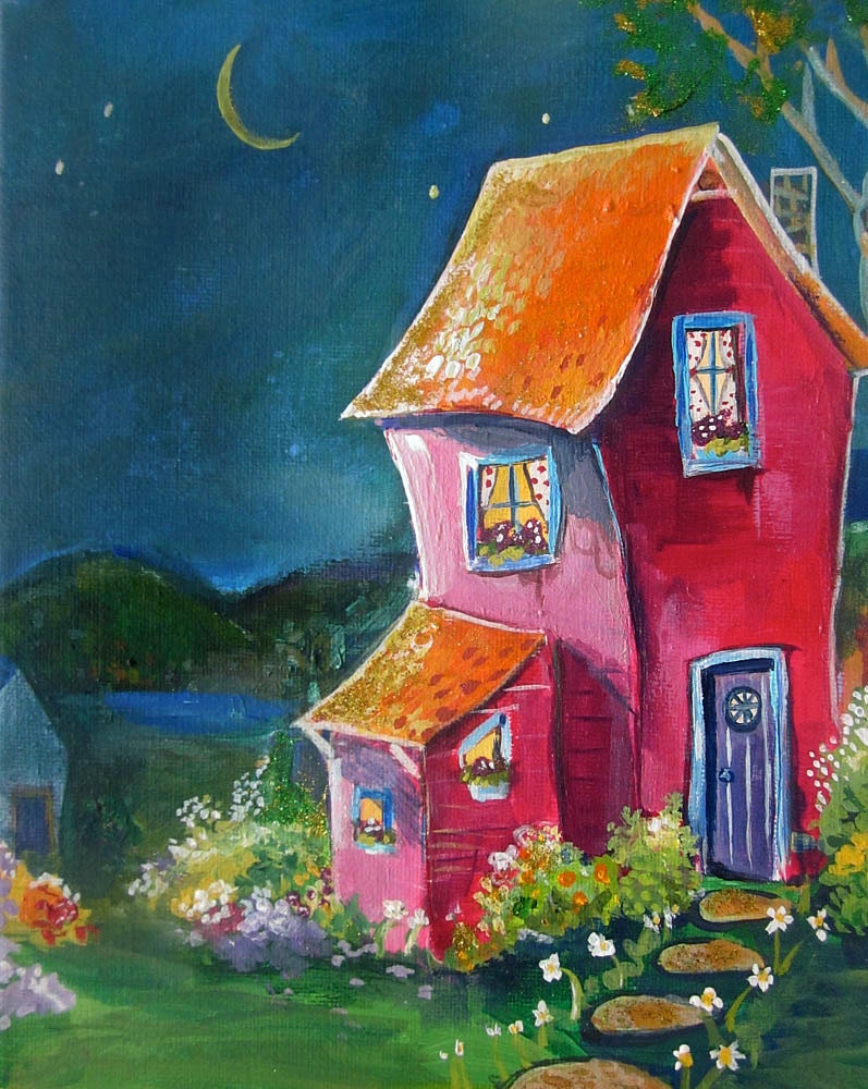 Superawesome Fantasy Sparkle house original painting