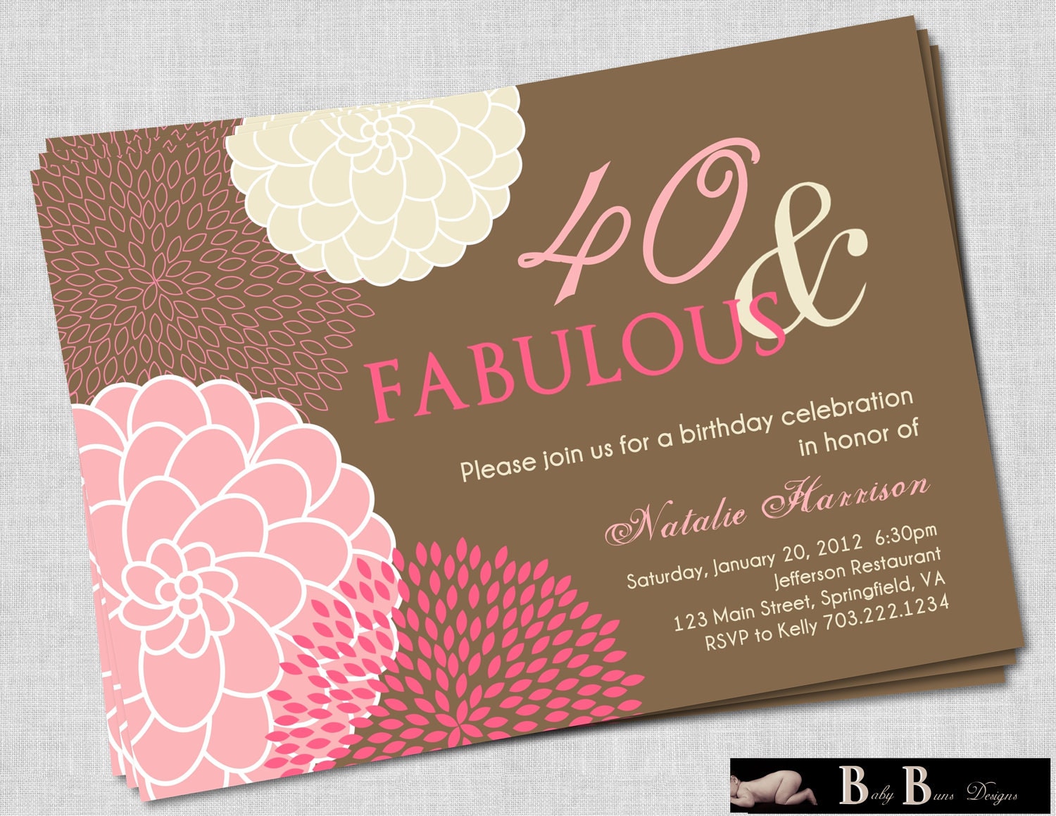 40Th Birthday Invitation Cards Designs 8