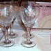 SALE, Vintage Pfaltzgaff Tea Rose Wine Glasses, Libby, Roses, Wine Glass, Roses, Pink,Shabby Chic
