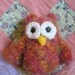 Small fuzzy crocheted owl (individual item - choose from brown, pink, or multi-colored)