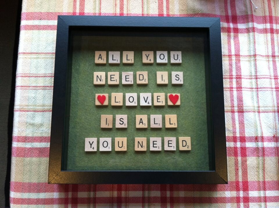 Scrabble Tile Shadow box shadowbox Love is all you