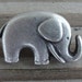 10 Elephant Buttons - Antiqued Silver Metal Buttons with Shank