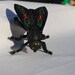 Vintage Painted Cast Iron Fly hinged matchsafe or ash tray
