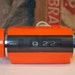 Vintage orange Sankyo digital alarm clock