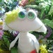 Stuffed White Flower Frog Froggie Plush Plushie Softie Stuffed Animal Freddie Frog Crows Roost Prims