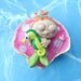 Ginger Baby Mermaid Sleeping in Sea Shell Crib with Toy Seahorse Sea Horse Polymer Clay Art Doll Fantasy Ooak Figurine Collectable