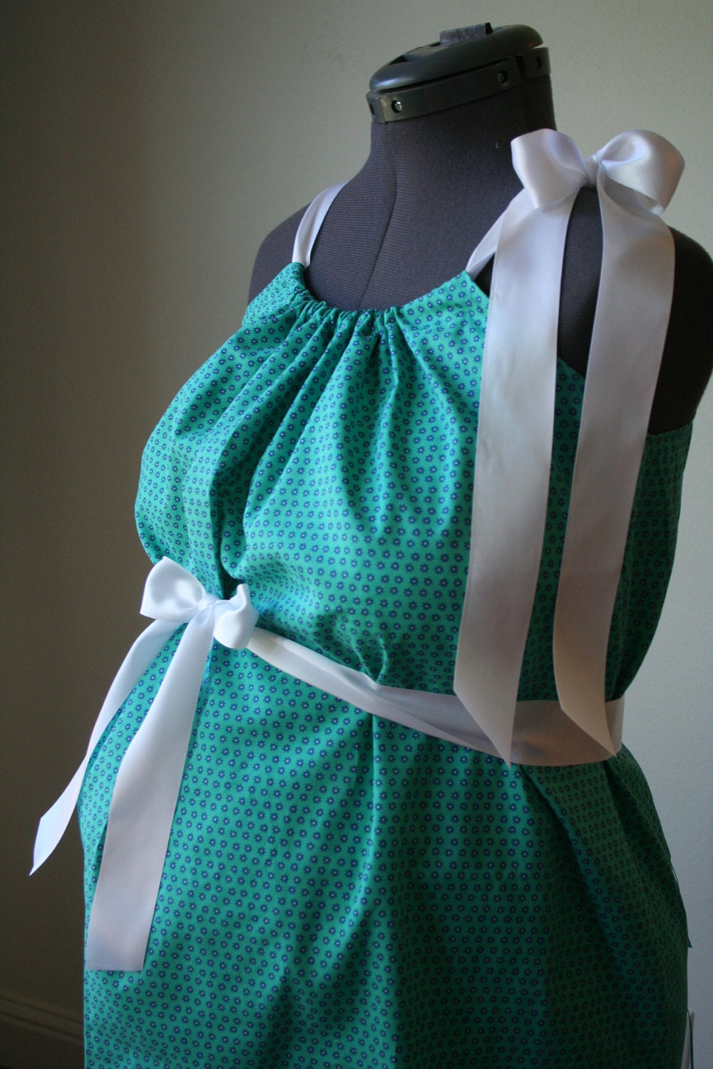 teal maternity robe