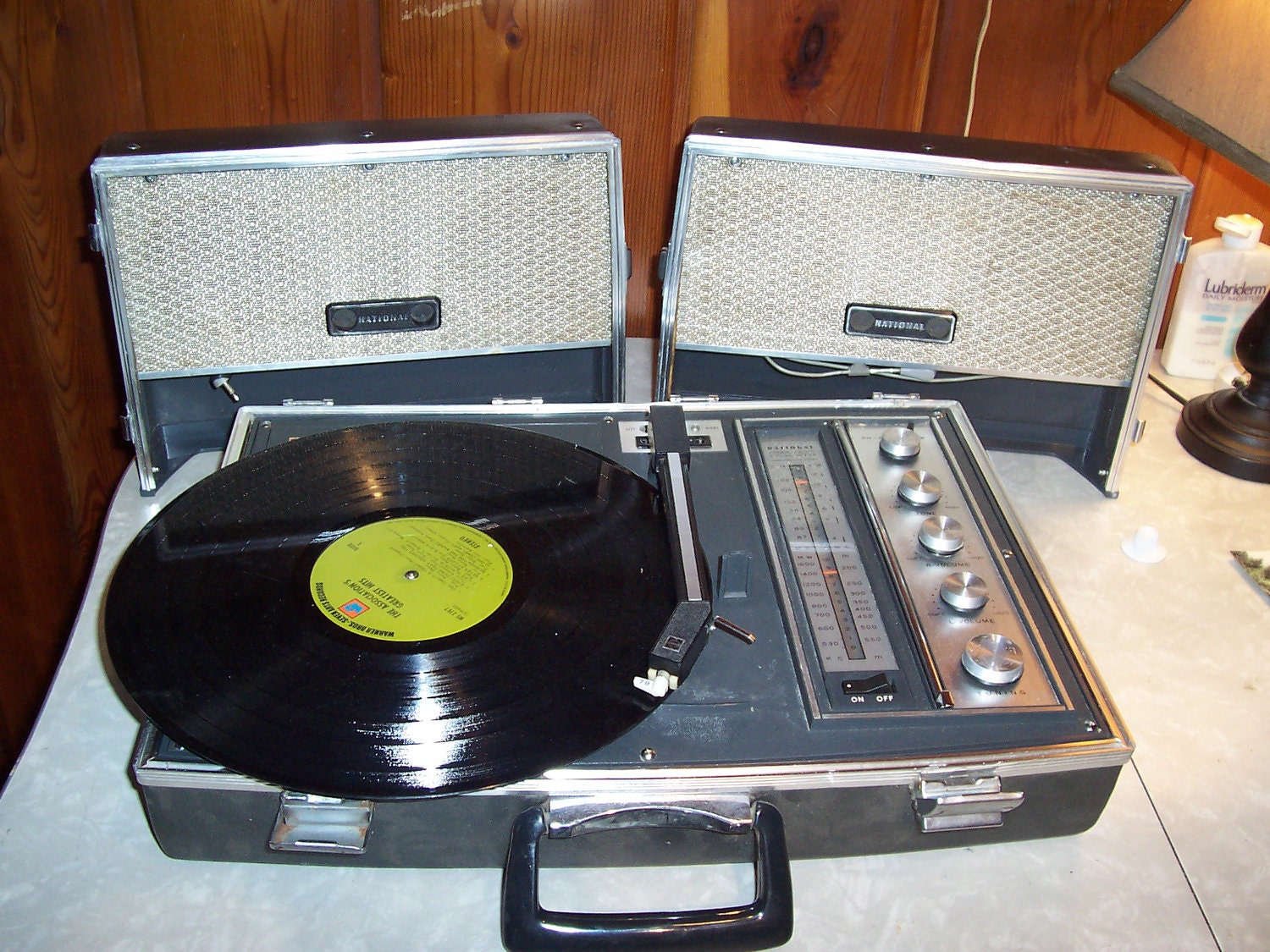 Vintage 60s Portable Briefcase Record Player perfect for