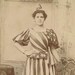Patriotic Flag Dress 4th of July Cabinet Card Photograph original vintage America US