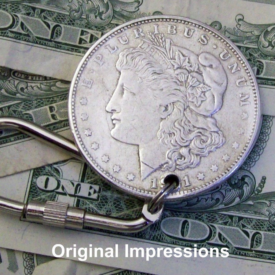 US Silver Dollar coin key chain fob. by OriginalImpressions