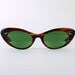 1950s Cat Eye Tortoise Frame Sunglasses, Vintage Women's Eyeglasses by Bausch and Lomb 5 1/2