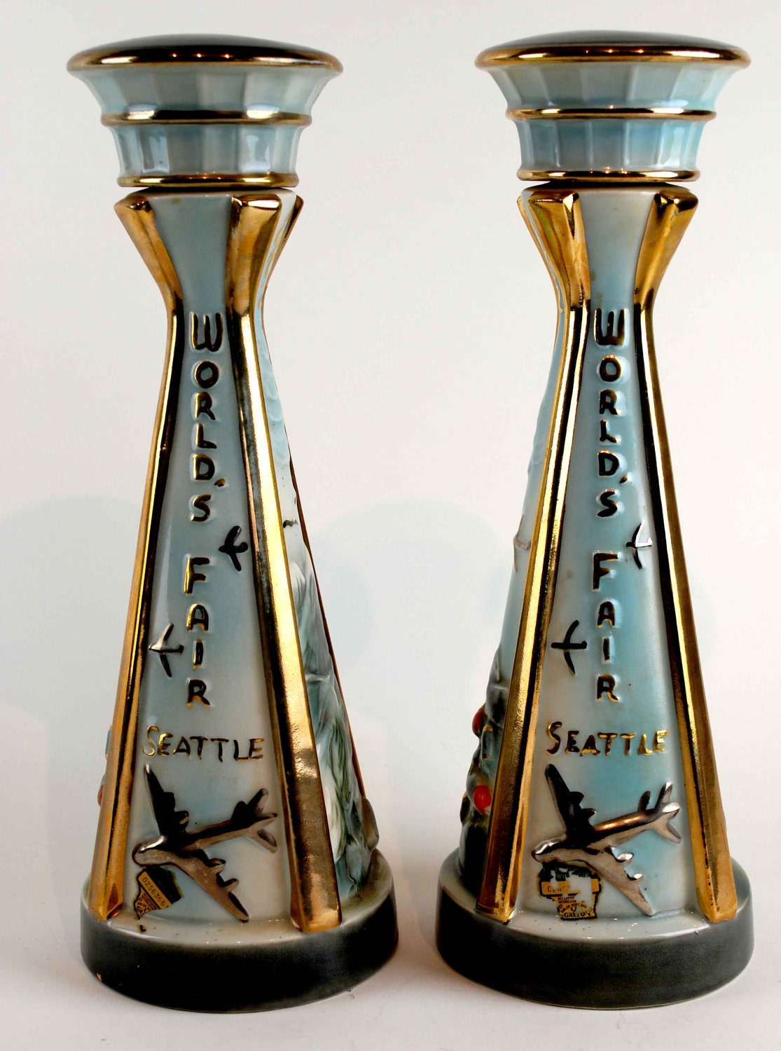 Jim Beam Vintage Whiskey Decanter Bottles 1962 Seattle