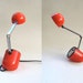 Vintage red orange small folding desk lamp