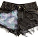 Nebula Space Shorts Galaxy Hand Painted Vintage Distressed High Waisted Denim Hipster Cut offs Upcycled Medium Large W30