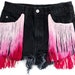 Ombre Fringe Shorts Pink Black Vintage Levi Distressed Hipster Cut Offs High Waisted Denim Upcycled Medium W28