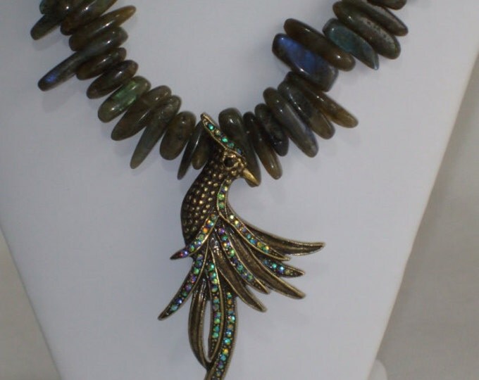 Bird of Paradise , Labrodite necklace