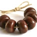 Handmade Polymer Clay Beads - Hazelnet Chocolate Brown - 14mm Rondelles 6 pcs