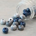 Polymer Clay Beads - Handmade Slate Blue Beads 6mm - 15 beads