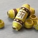 Mantra Beads - Prayer Scroll Handmade Paper Bead Focal Set - Om Mani Padme Hum - Chartreuse - 6 pcs
