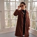 Vintage Lace Coat/Mahogany Brown Lace Overlay Lightweight Coat/Vintage 1960s/Size Medium