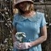 Blue Sky 1950s Vintage Linen Tailored Tea Party Dress Size Medium FREE SHIPPING
