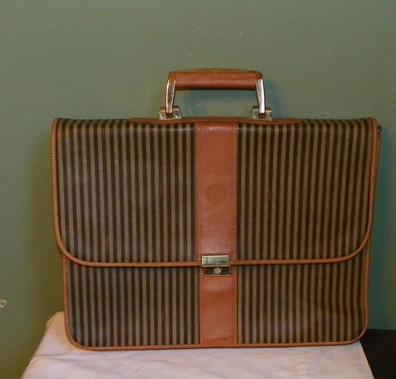 Vintage Fendi Briefcase Attache Case Laptop Satchel Messenger