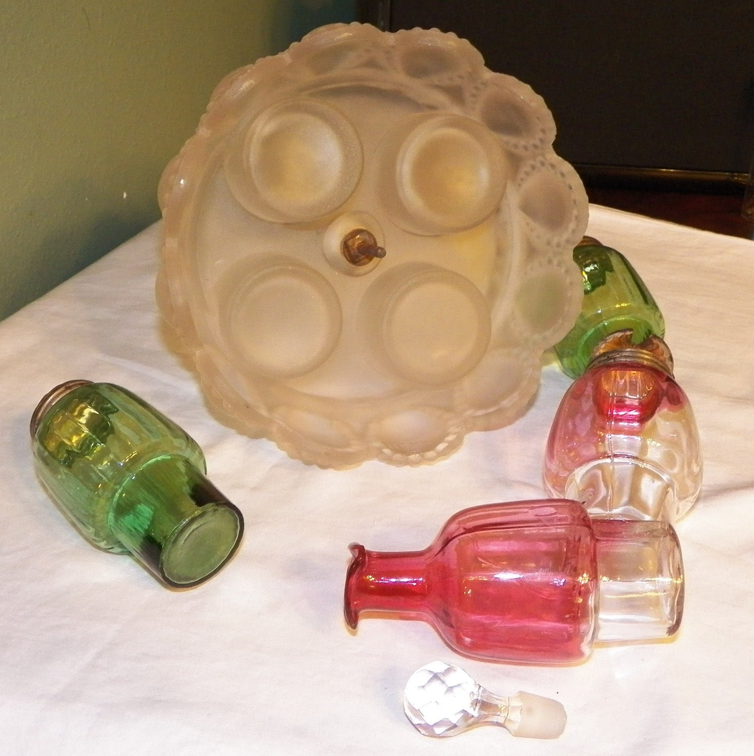 Antique Victorian CASTOR SET Caster Pickle Condiment Glass