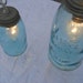 Lamp Lighting Blue Antique Mason Jar Hanging Country Farm Light Upcycled Repurposed