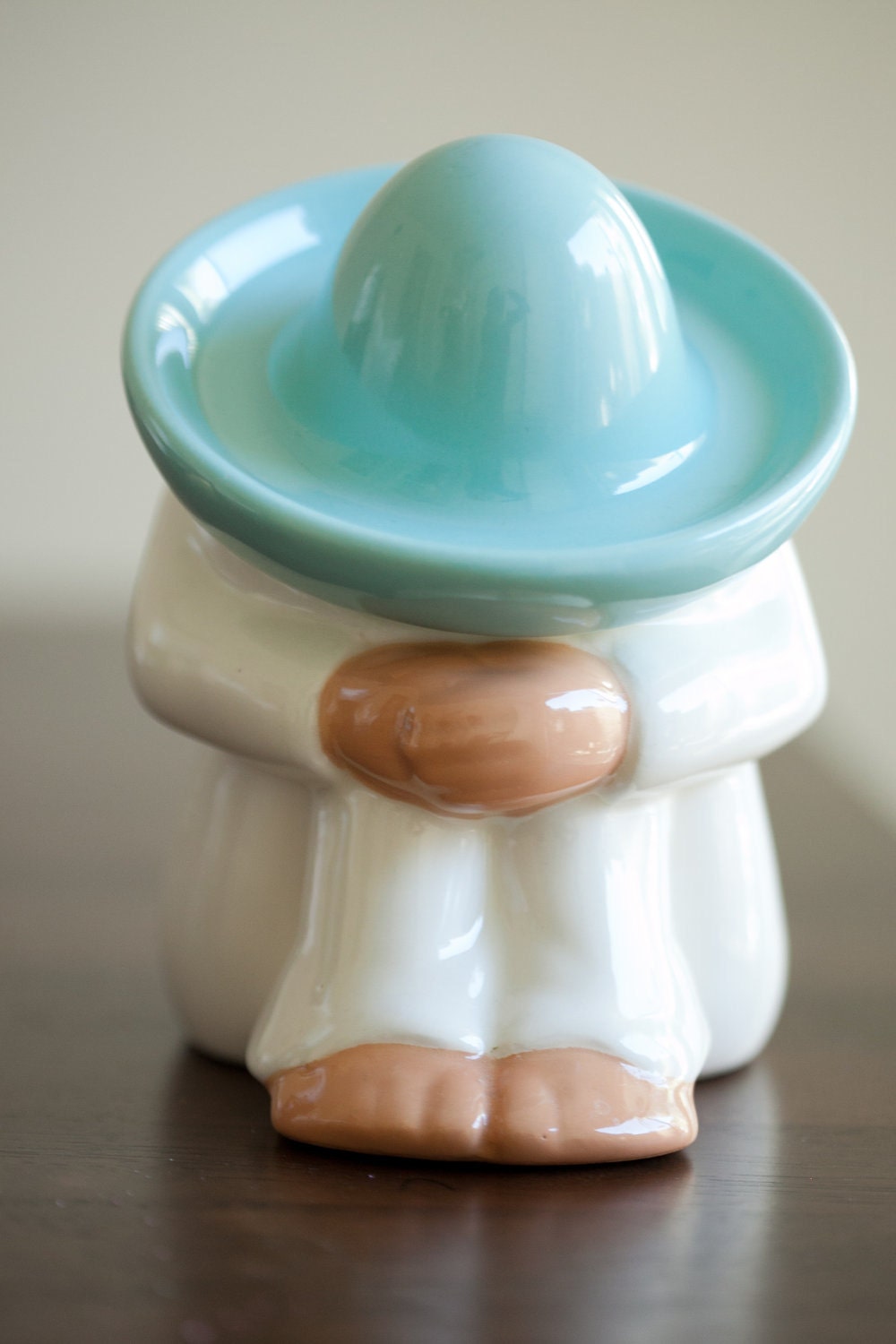 Sleeping Mexican Statue Sleeping Man with Teal Sombrero