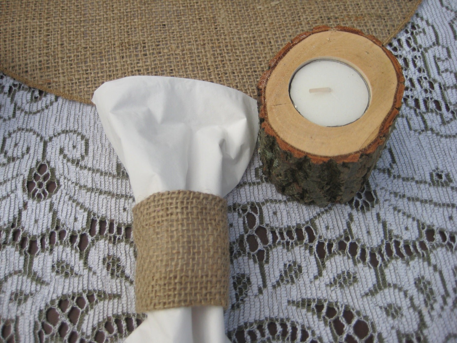 Rustic Wedding Decor Burlap Napkin Rings