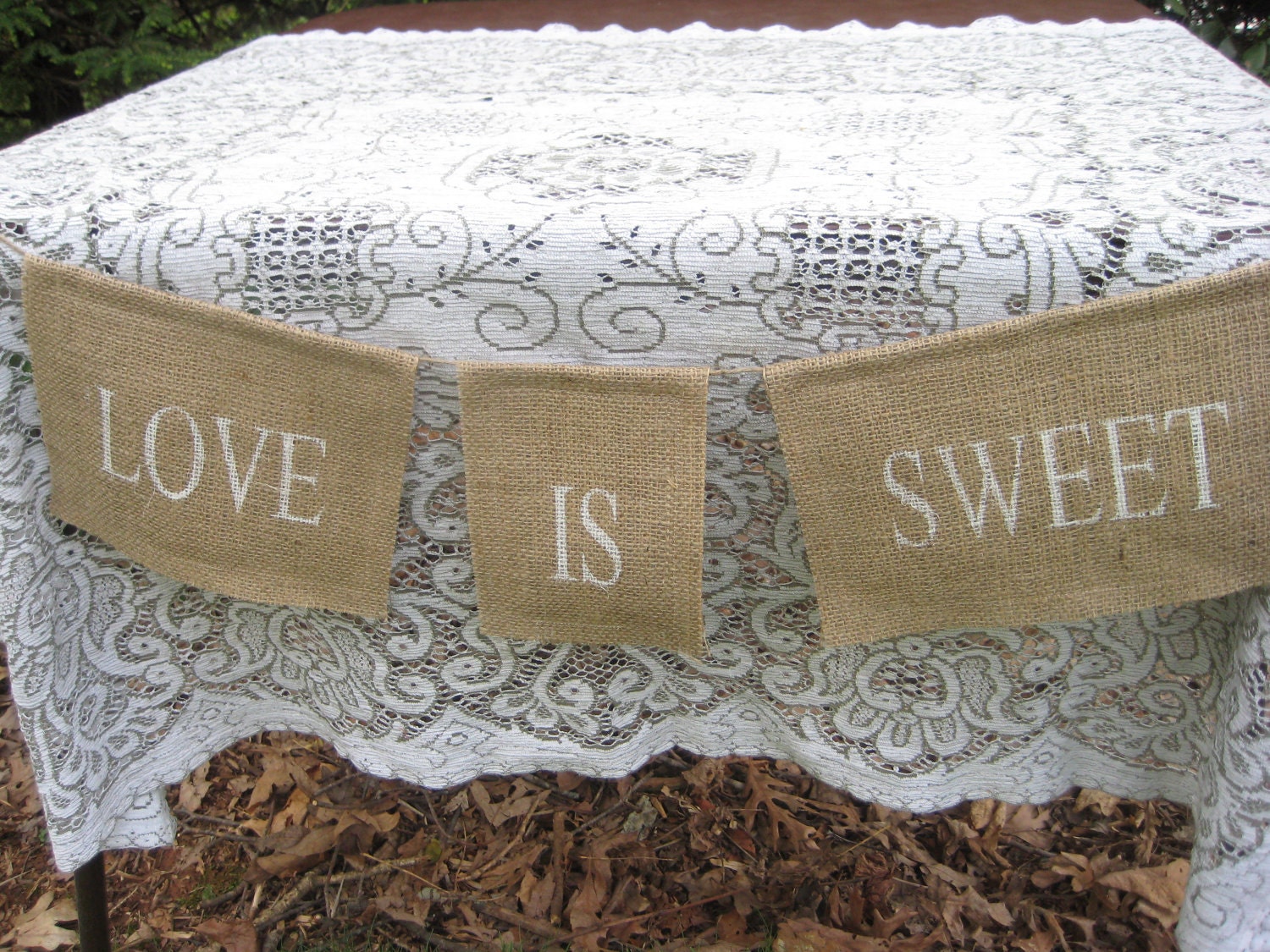 Burlap Banner Rustic Wedding Decor Love Is Sweet