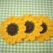 crochet flower crocheted sunflower autumn scrapbook card applique