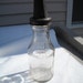 Antique Huffman Mfg. One Quart Glass Oil Bottle with Metal Spout Dayton Ohio vintage 1920's