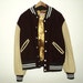 VINTAGE BASEBALL JACKET With Leather Sleeves