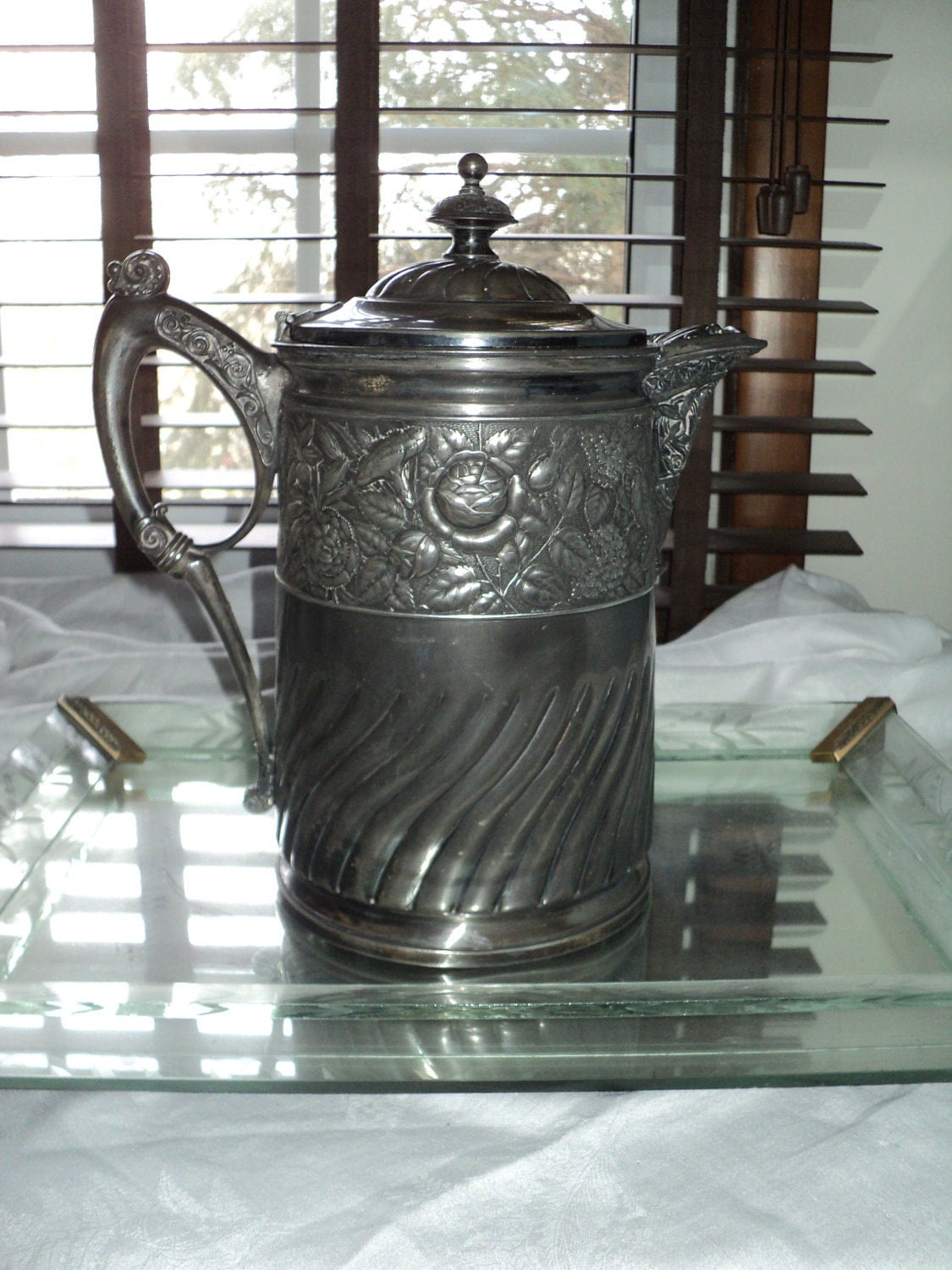 Antique Silver Plated Pitcher with Meridian Stamp made in