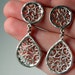 15% OFF Spring Specials - Filigree Teardrop Earrings in Sterling Silver