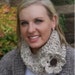 Oatmeal Cowl Scarf with flower
