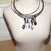 ON SALE Silver and Crystal Luxe Inspired Charm drop Bangle Bracelet