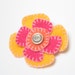 Felt Hair Flower Clip in Bright Yellow, Hot Pink, and Orange