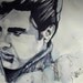 Elvis Presley Original 'Pre-Painting' Ink Sketch 2012. Signed and dated front and back.