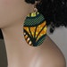 SALE- Fabric Covered Wood Earrings