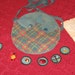 Vintage Plaid Girl Scout Canteen Bag with Six Patches
