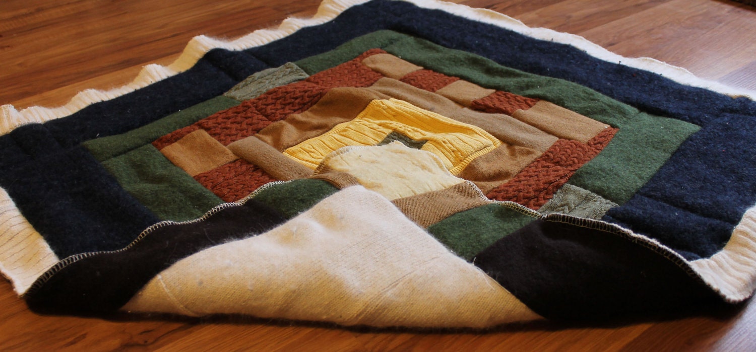 Upcycled wool baby blanket by CreativeWhimsicality on Etsy