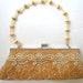 Gold Purse with Bead Handle, Vintage Look