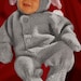 9-12 months. BUNNY OVERALL Baby COSTUME. Cardigan Coveralls. Cashmere Blend Yarn. Ready to ship.