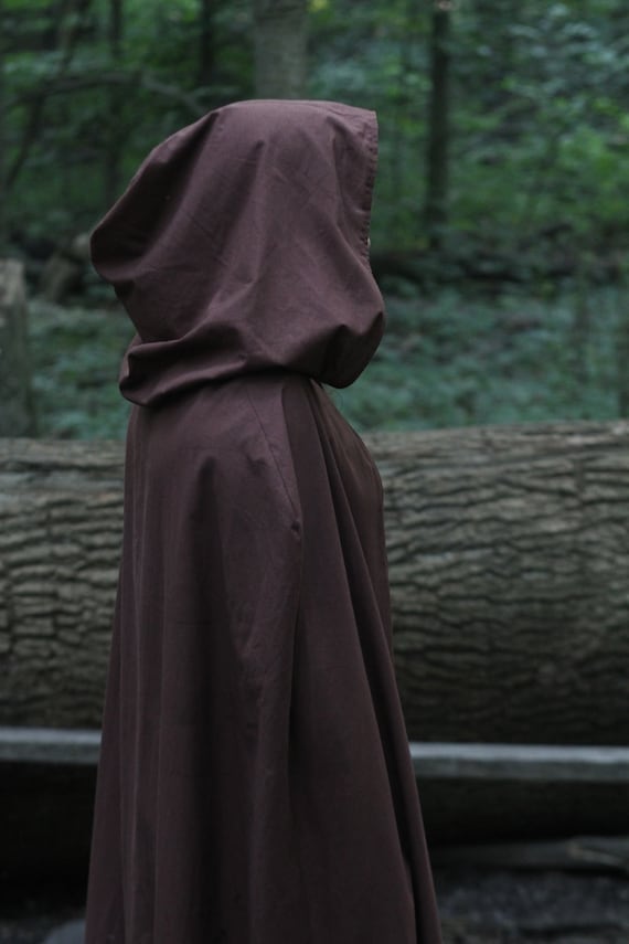 Hooded Cloak Adult Dark Brown
