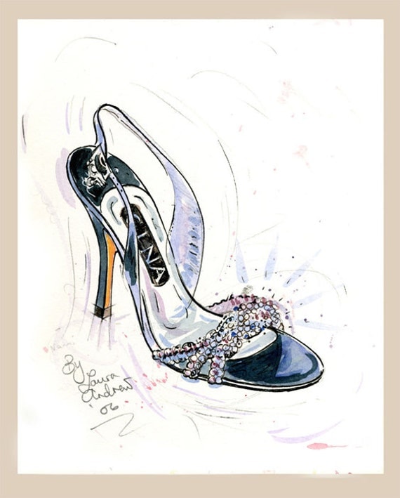 Fine Art SHOE PRINT of Gina shoes 'Naomi' shoe