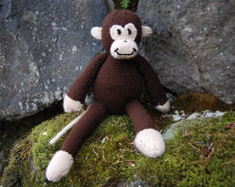 knit monkey stuffed animal